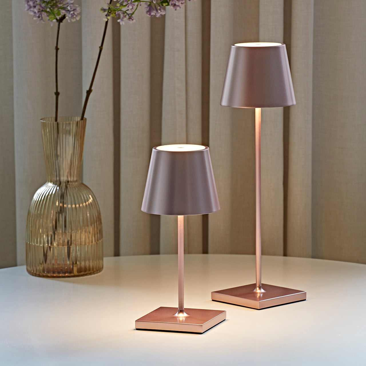 Akku-Tischleuchte Nuindie mini 250mm rosegold