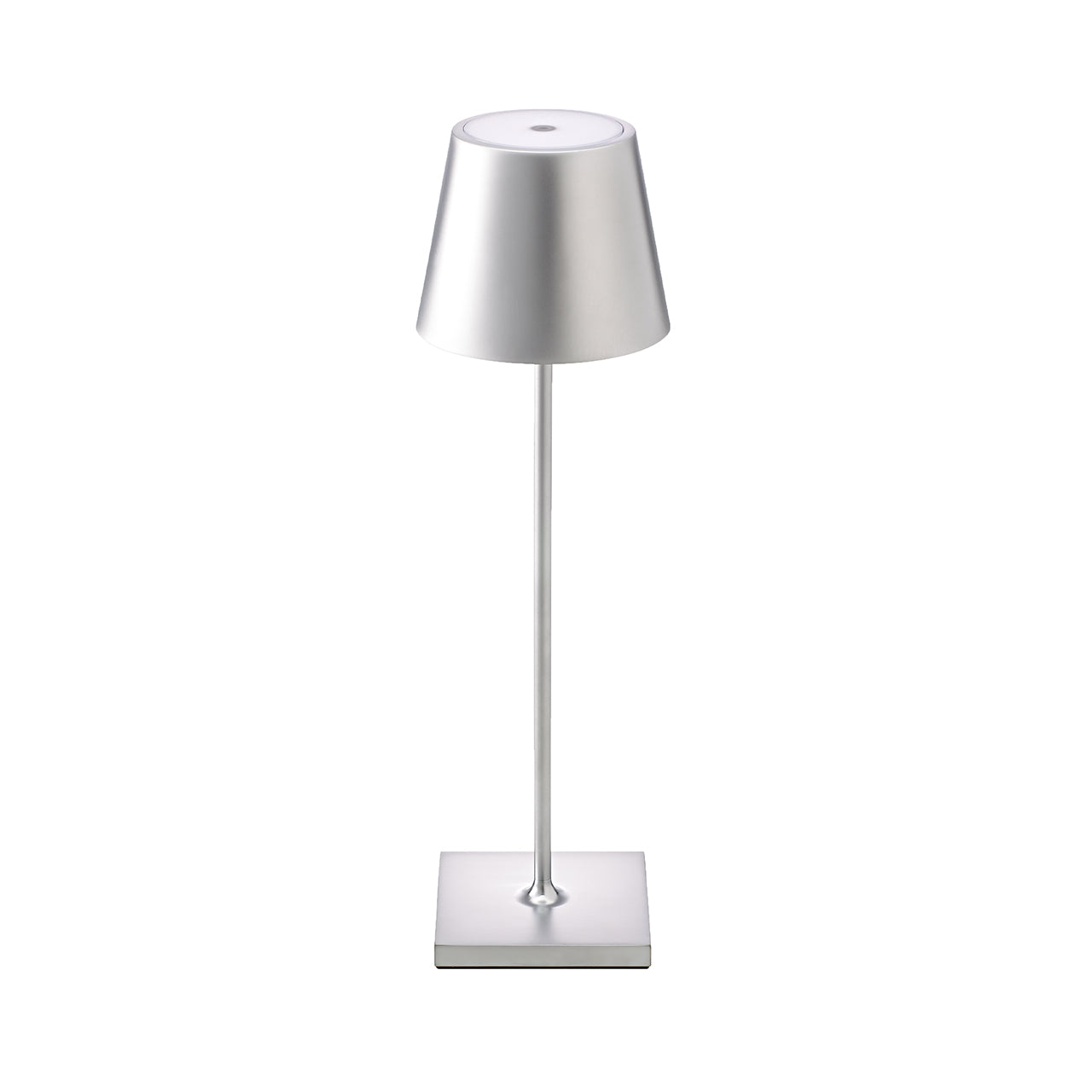 Akku-Tischleuchte Nuindie 380mm silberfarben rund