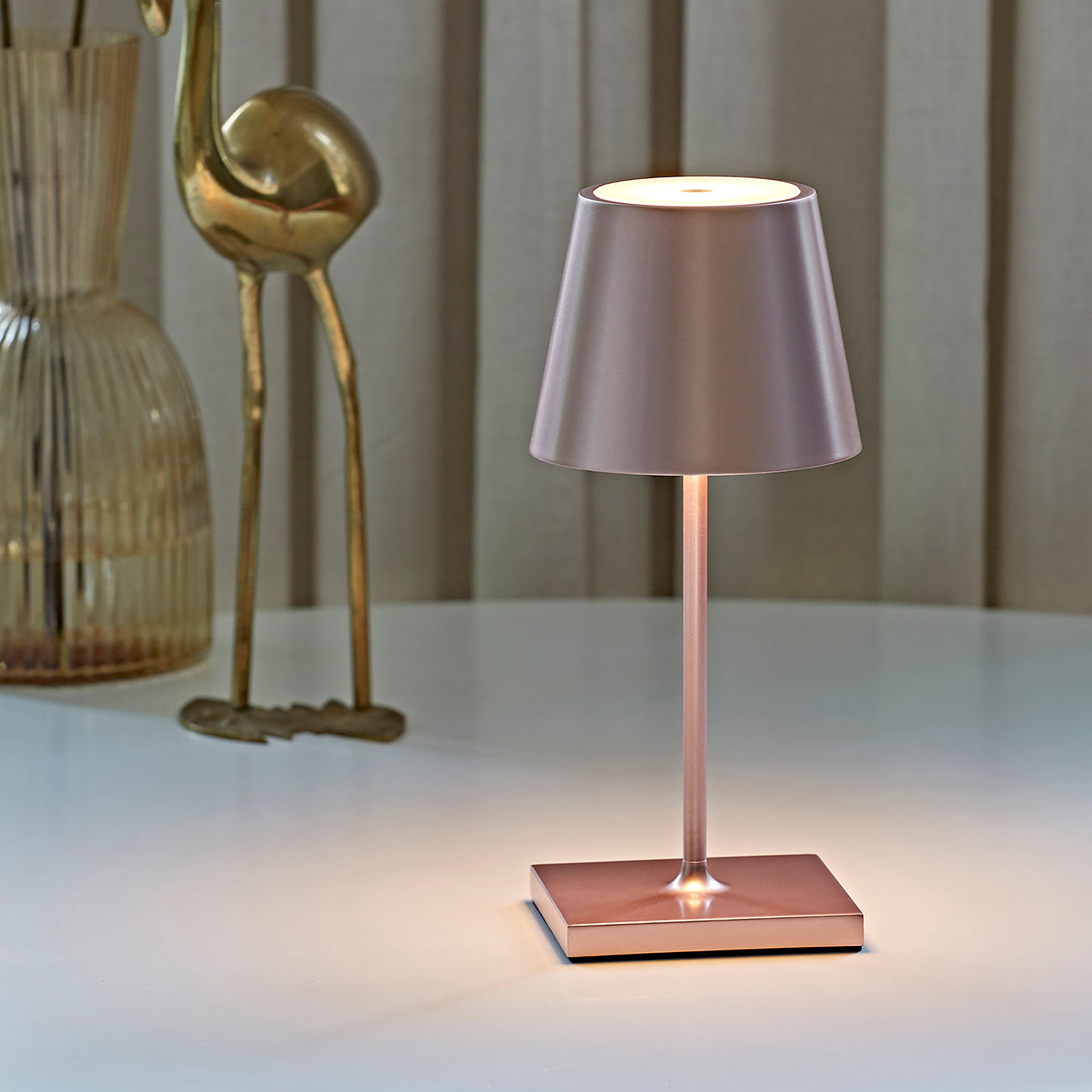 Akku-Tischleuchte Nuindie mini 250mm rosegold