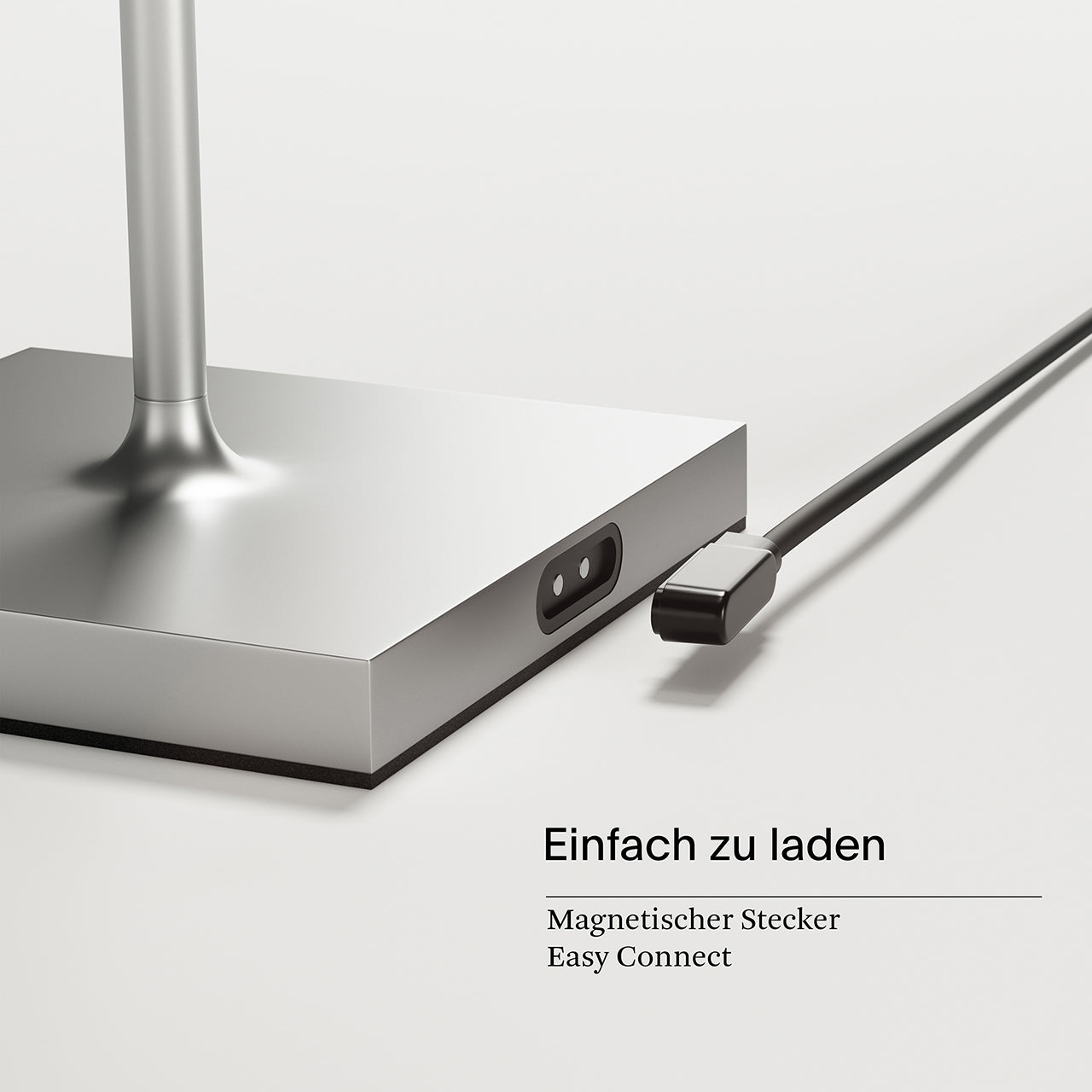 Akku-Tischleuchte Nuindie 380mm silberfarben rund