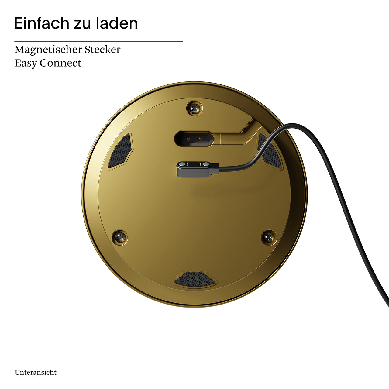Akku-Glasleuchte Numotion 265 mm goldfarben