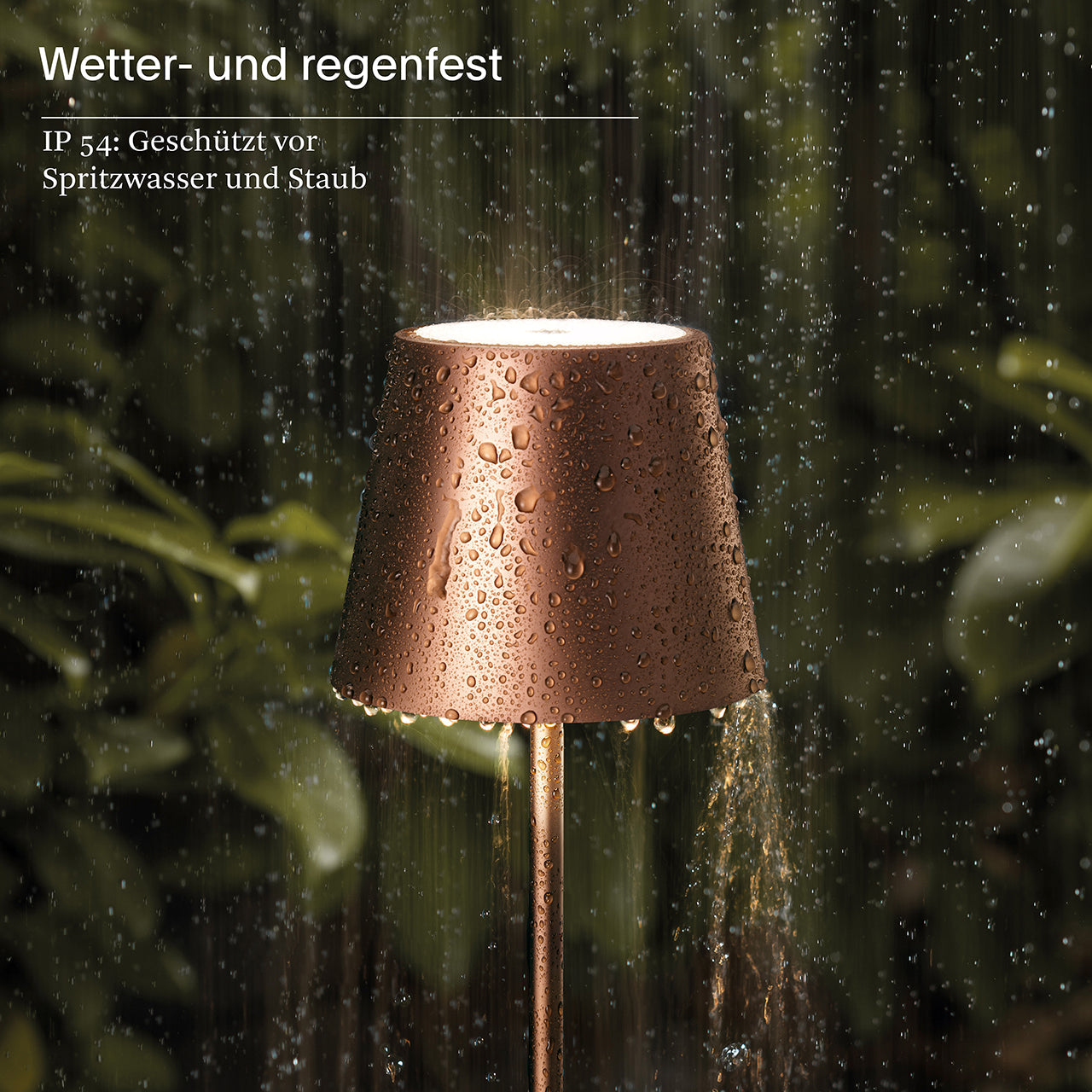 Akku-Stehleuchte Nuindie 1200mm bronzefarben rund