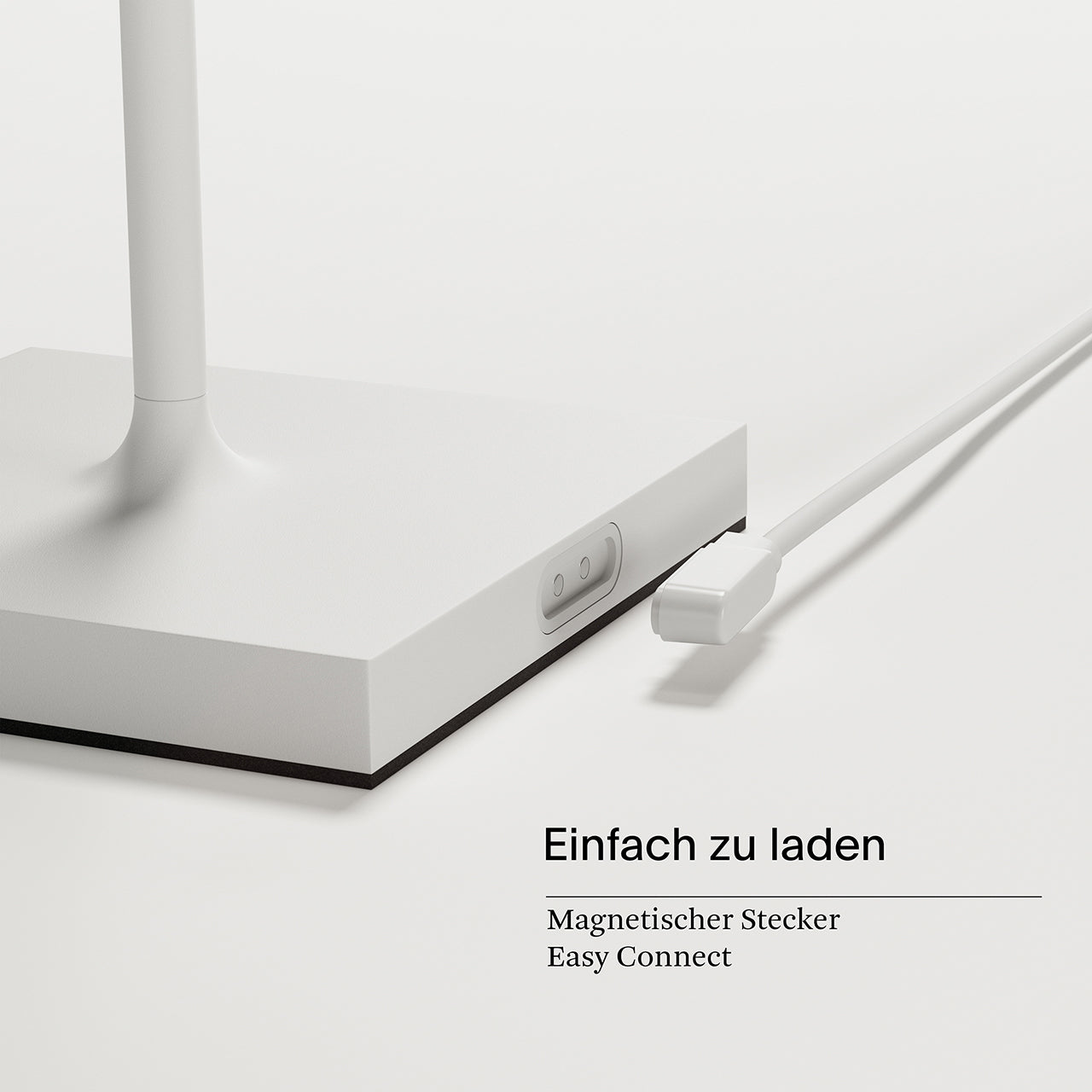Akku-Tischleuchte Nuindie 380mm schneeweiß rund