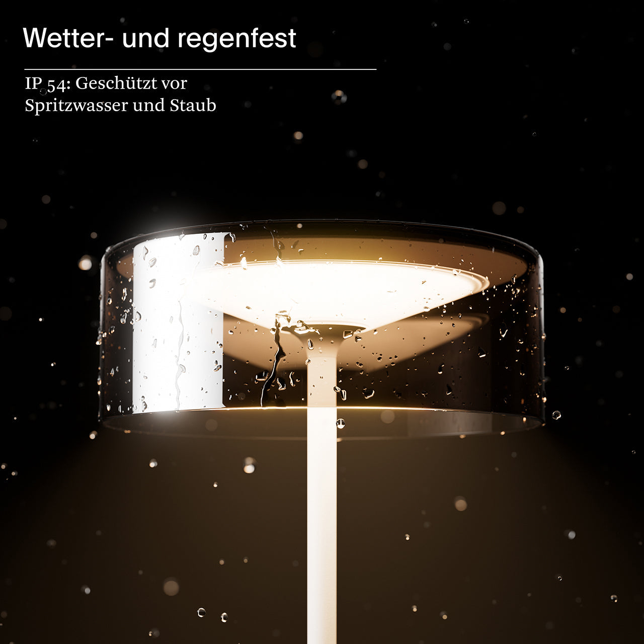 Akku-Glasleuchte Numotion 265 mm schneeweiß