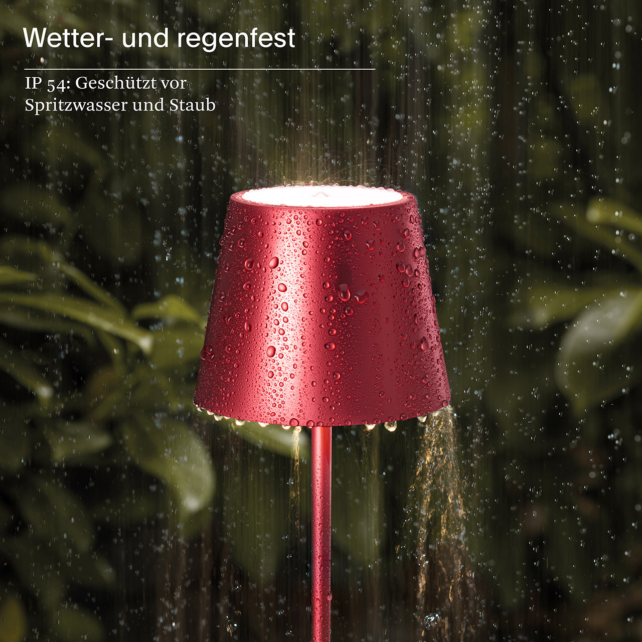 Akku-Tischleuchte Nuindie 380mm kirschrot