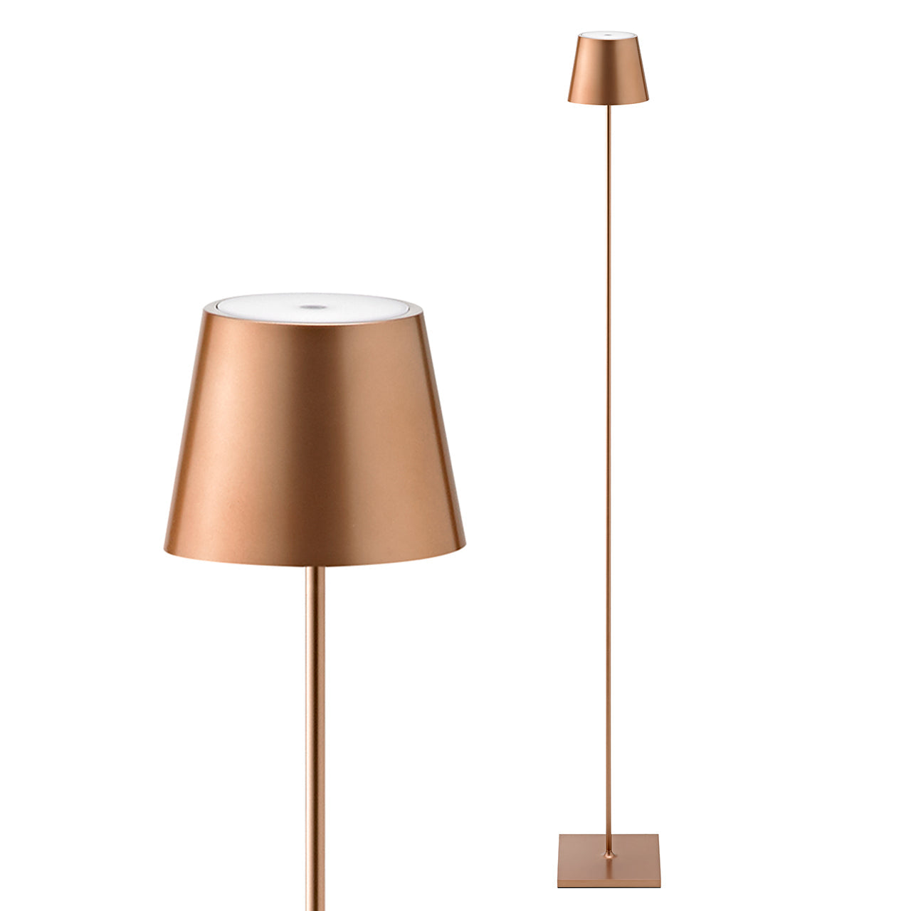 Akku-Stehleuchte Nuindie 1200mm bronzefarben rund