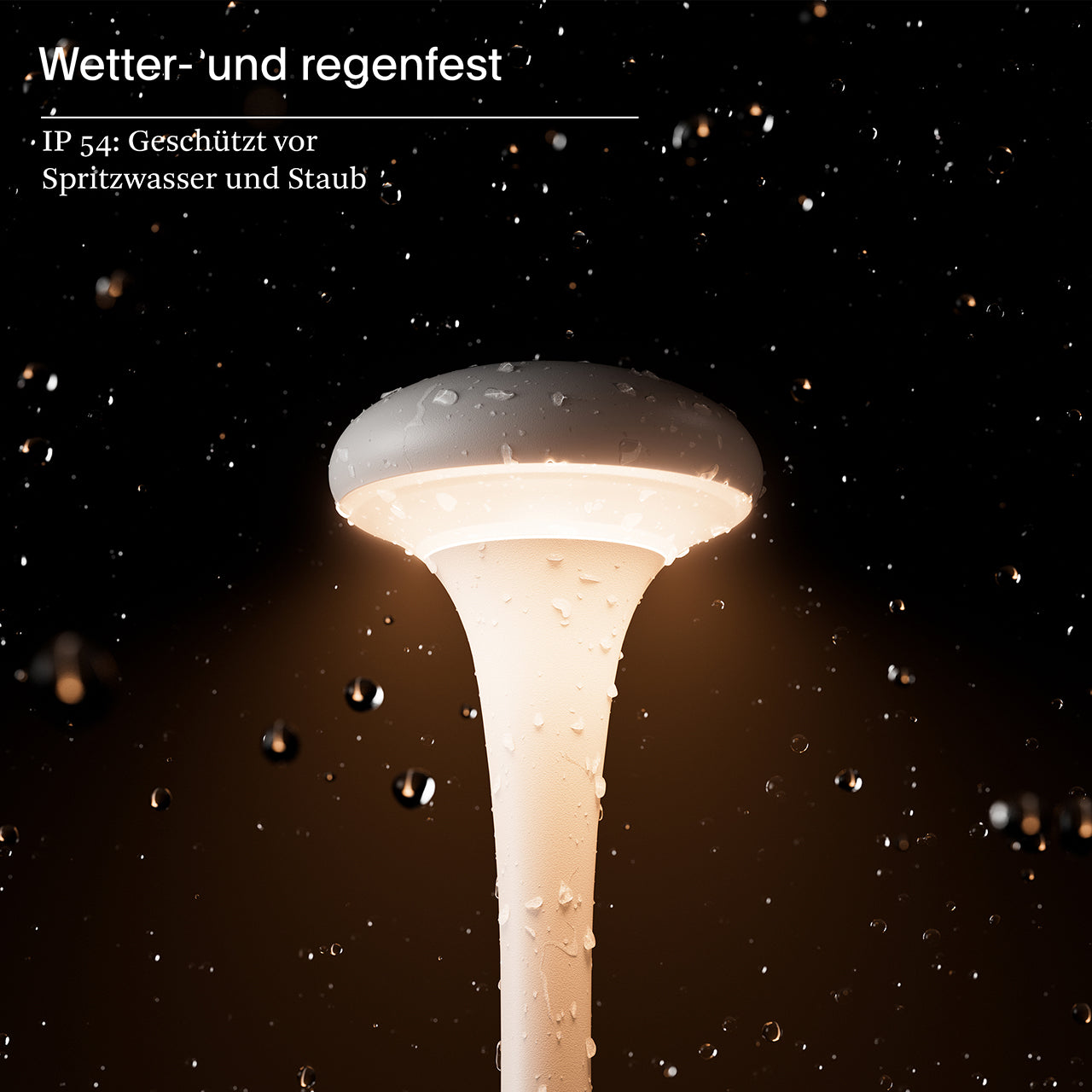 Akku-Tischleuchte Nudrop 292mm schneeweiß puk