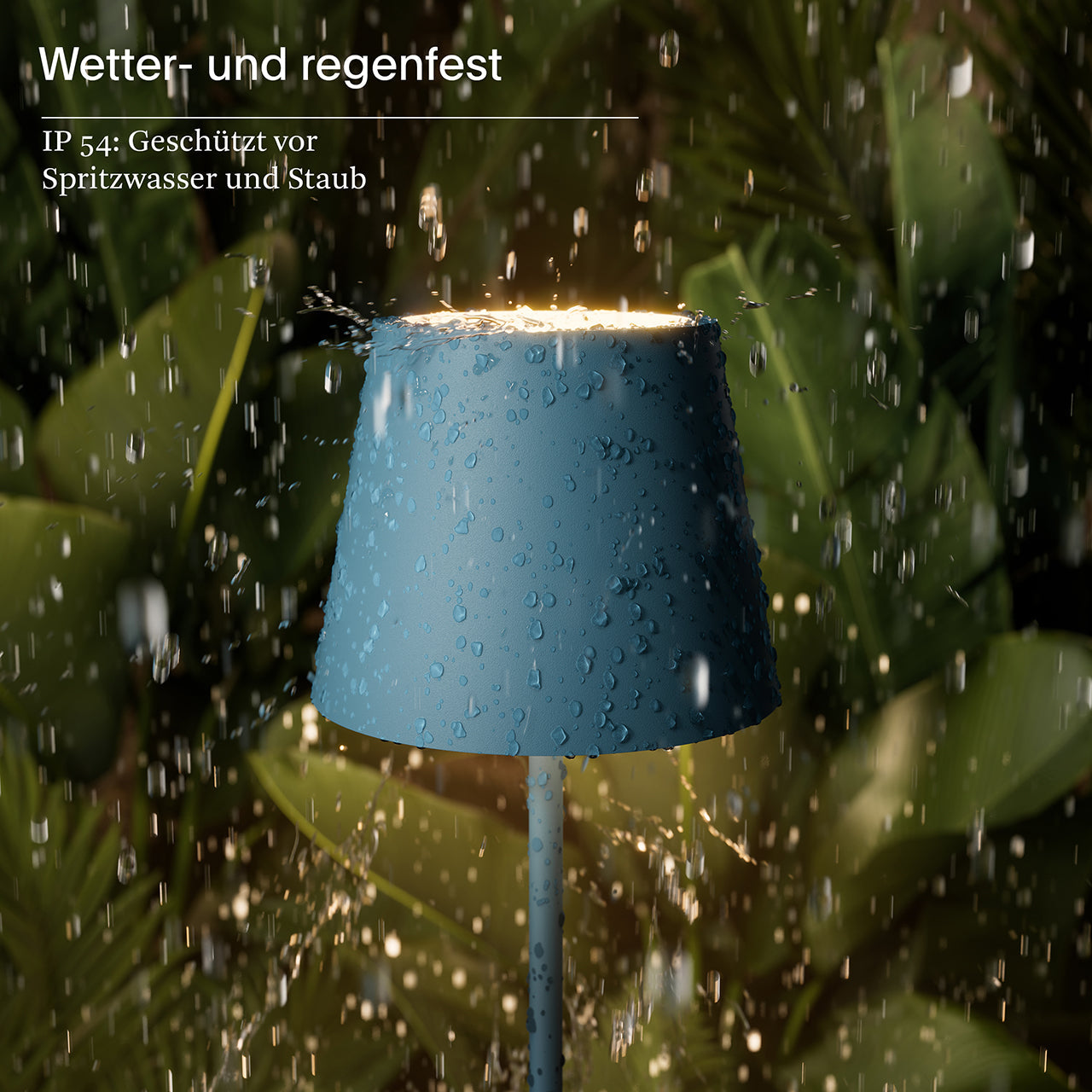 Akku-Tischleuchte Nuindie USB-C 380mm delphinblau
