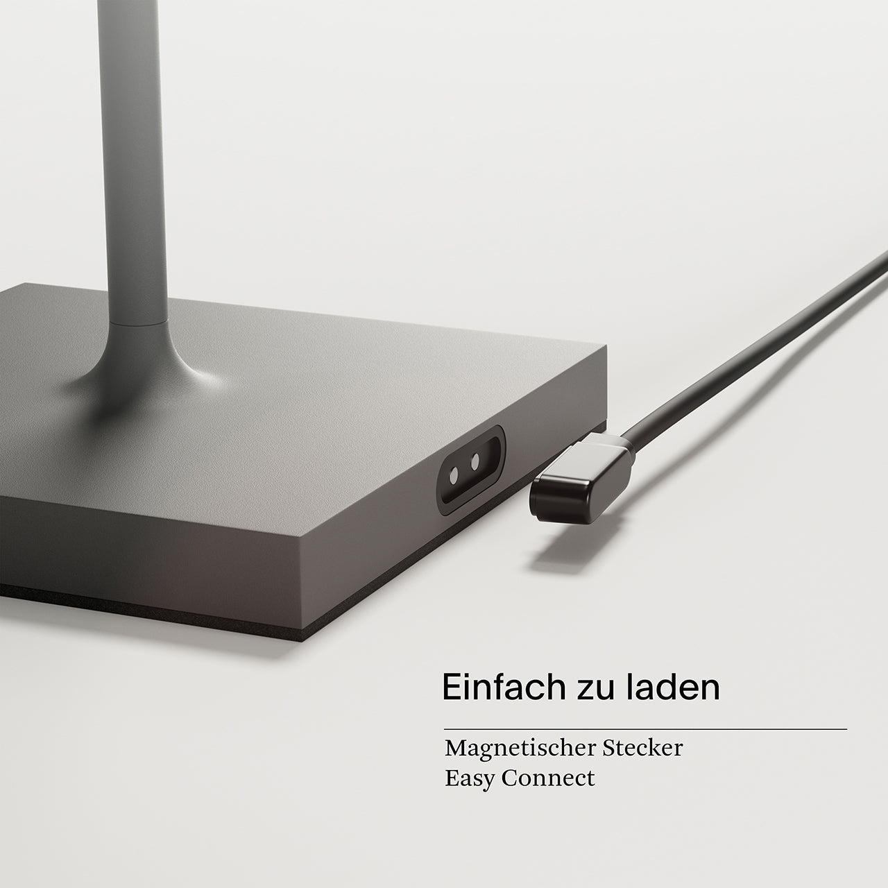 Akku-Tischleuchte Nuindie 370mm graphitgrau eckig