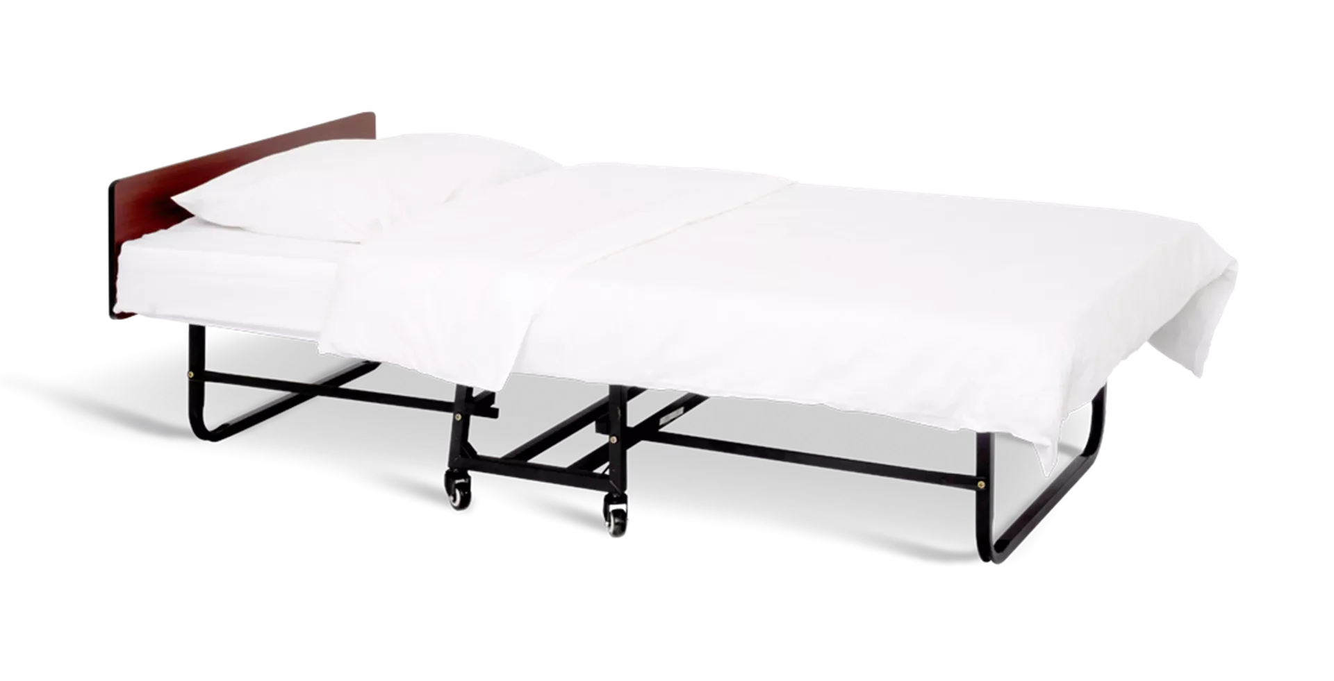 Klappbett mit Matratze 190x95cm Schwarz-Weiß | Rollbar