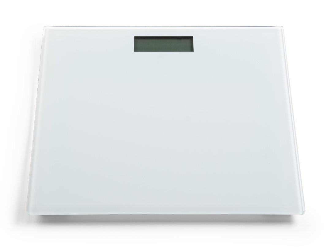 Personenwaage digital mit Glas & LCD-Display | Weiß