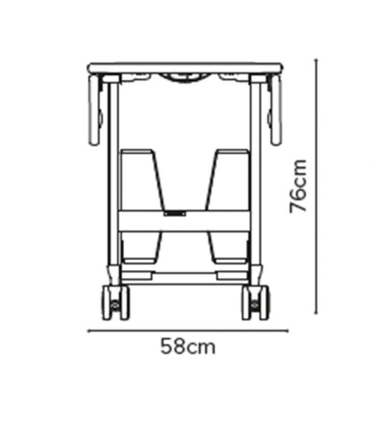 Zimmerservice-Wagen mit quadratischer Oberseite