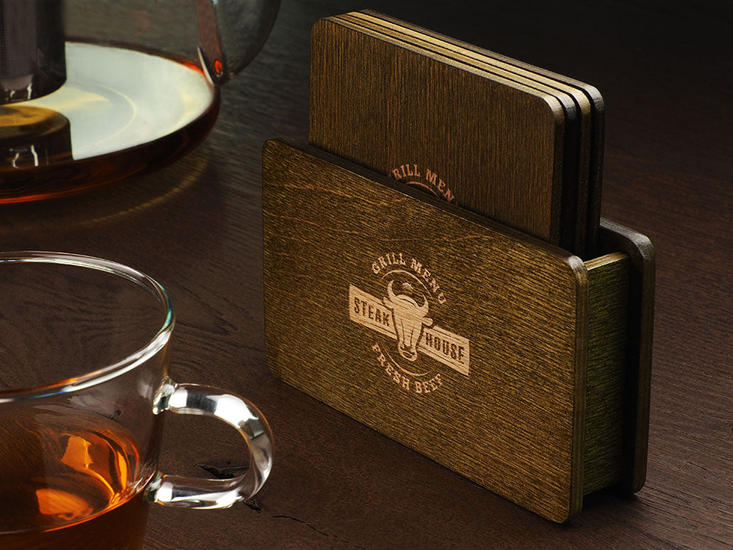 Wooden box with 4 coasters 1871121